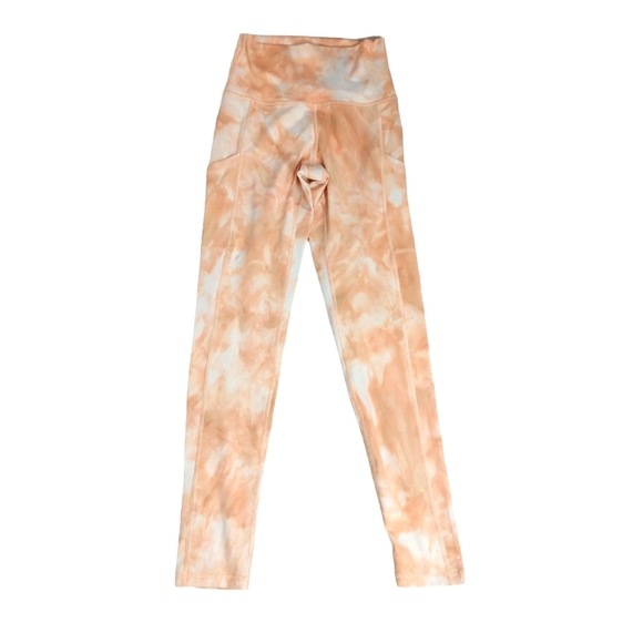 Offline Peach & White Tie Dye Full-Length Leggings - Picture 2 of 9